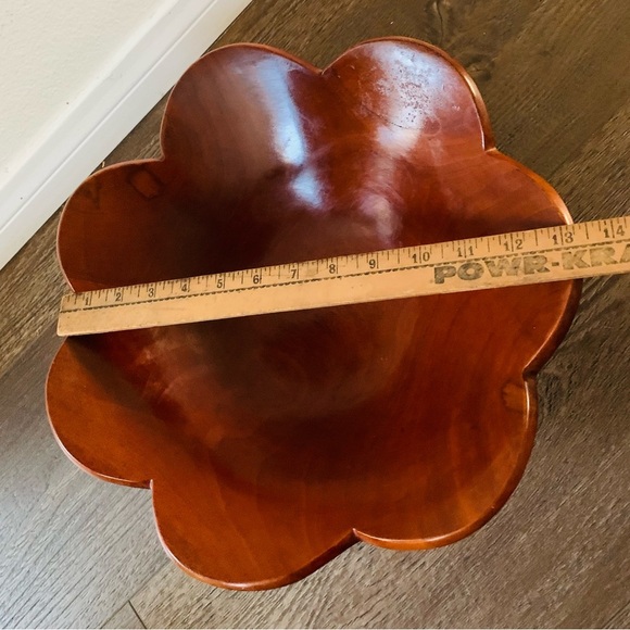 mid century modern Wooden Bowl  13” - Picture 10 of 13